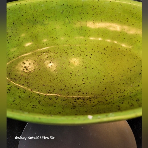 0782. 1974 ~ Vintage ~ Collectable ~ Haeger Pottery ~ Bright Green Speckled Glaz - Picture 4 of 17